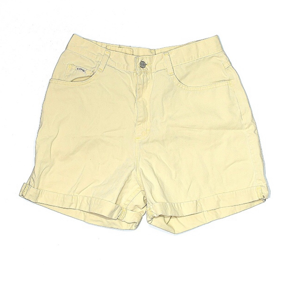 Pale Yellow Rider Denim Shorts